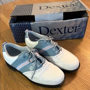 Dexter Blue and White Lace-Up Golf Shoes